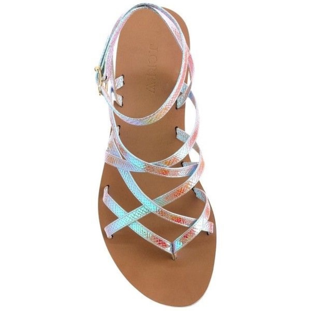 Iridescent Strappy Women's Sandal - Pink/Blue